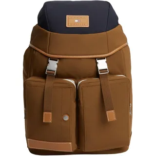 Tommy Hilfiger Herren Rucksack Casual Flag mit Branding, Braun (Dark Peanut), Einheitsgröße