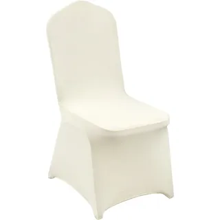 VEVOR Stuhlhussen für Klappstühle aus Elastischem Spandex, Universell Passender Stuhlbezug, Abnehmbare & Waschbare Schonbezüge, für Hochzeiten, Partys, Feiern, Essen (100 Stück, Beige)