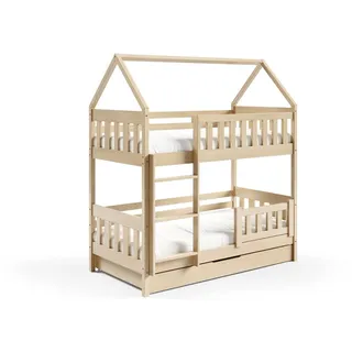 masseno Etagenbett ELENA 80 x 190 cm Kiefer massiv braun hellbraun