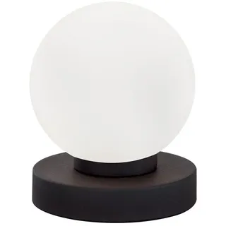 meineWunschleuchte Tisch-Leuchte Touch dimmbar mit Glaskugel, Rostoptik | Höhe 15cm, mit E14 LED, Kugelleuchte innen, kleine Retro Nachttischlampe, für Schlafzimmer & Wohnzimmer