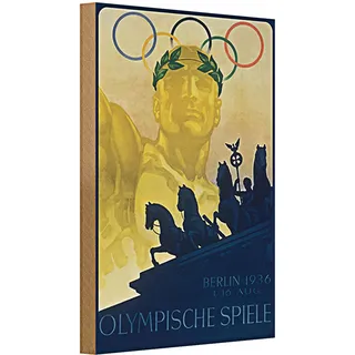 Vintage Holzschild | Olympische Spiele 1936 | Berlin Poster | 20 cm x 30 cm