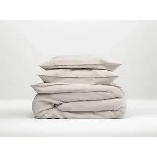 ZO! HOME Cotton Bettwäsche 155x220 cm Lino Sandy beige Natur meliert Uni