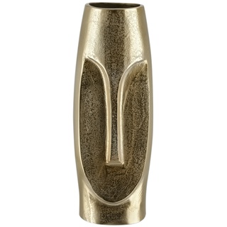Deko Vase  Face , gold , Maße (cm): B: 12 H: 31 T: 10