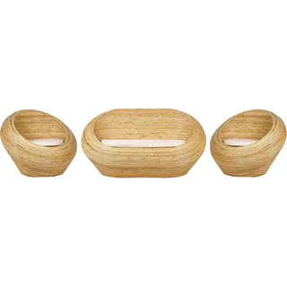 Beliani Lounge Set 3-tlg. Beige