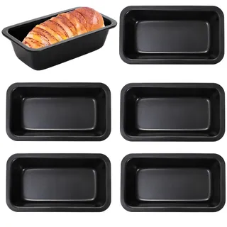 Lawei 6 Stück Kastenform Antihaft Brotbackform Rechteckig Karbonstahl Königskuchenform Kuchenform für Brot/Kuchen/Toast, 15 x 9 x 5cm