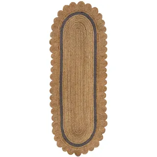 Flair Rugs Grace aus Jute Juteteppich 160 x 230 cm Beige/Grau