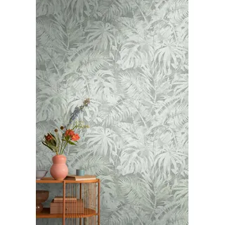 Livingwalls A.S. Création Cosmoliving by Cosmopolitan Fototapete Dschungel (B x H: 159 x 280 cm, Vlies, Grün-Grau)