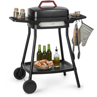 Elektrogrill Terrassen Standgrill mit Grillhaube BBQ Thermostat 2000 W schwarz