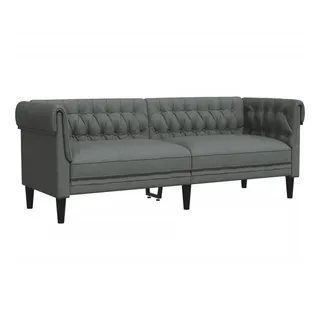 vidaXL Chesterfield-Sofa 3-Sitzer Dunkelgrau Stoff