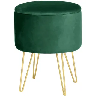 Akord Pouf mit Stauraum 35 x 45 x 35 cm Grün
