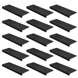 15er Set StickandShine Stufenmatte in schwarz eckig für Treppenstufen, Treppenstufenmatte zum aufkleben