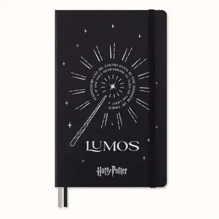 Moleskine Harry Potter Lumos Notizbuch, L/A5, Liniert, Fester Einband, Schwarz