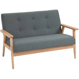Homcom Couch Leinen 2-Sitzer Grau