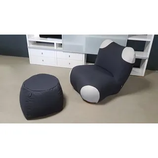 Sessel mit Hocker Pandabär ROLF BENZ freistil 171 schwarzgrau
