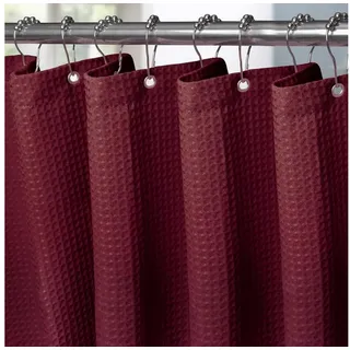 LuxusKollektion Duschvorhang Duschvorhang Waffel Waffel - Burgunderrot H244 x B182 cm (1er Pack) rot