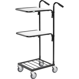 Kongamek Mini- Servierwagen In Schwarz Mit 2 Ladeflächen 410x355mm Ohne Bremse