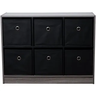 ETC Shop Bücherregal 80 x 30 x 60 cm Schwarz