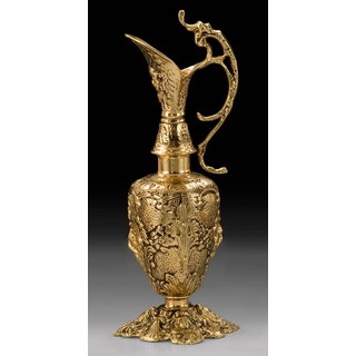 Casa Padrino Luxus Barock Vase in Weinkrug Form Gold 16 x H. 44 cm - Handgefertigte Bronze Blumenvase - Barock Deko Accessoires - Barock Interior - Barock Möbel - Edel & Prunkvoll