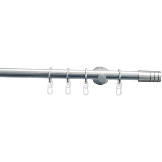 GARDINIA Gardinenstangen Set Zylinder 1-läufig Ø 20 mm 120 cm edelstahl-optik