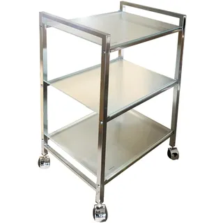 ASPECT Indigo Servierwagen aus Glas, rechteckig, für Badezimmer, Küche, Zuhause und Büro, mattiertes Weiß, 40(W) X30(D) x74(H) cm