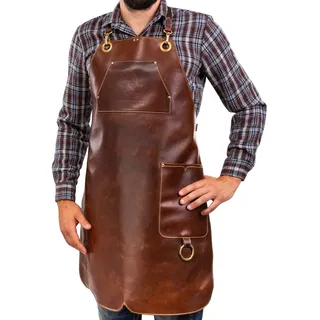 Angus Stoke Original Burger Unser Lederschürze - Vintage Grillschürze für BBQ & Küche & Bar (XXL-XXXL)