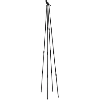 Obelisk-metall-rankgitter-pflanzbogen, Vertikal, Schwarzer Stahl, Pp, 47,2" X 63" (120 Cm X 160 Cm), Freistehend