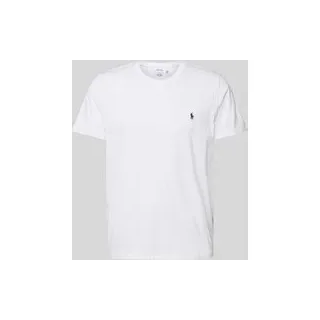 T-Shirt mit Logo-Stitching, Weiss, XXL