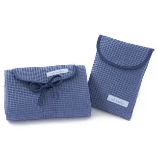 Mi bollito Set mit 2 wasserdichten Wickelunterlagen und Wickeltasche für Feuchttücher und Windeln. Vollständig in Spanien hergestellt., Blau Grau áceo, Einheitsgröße