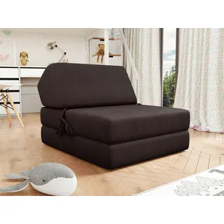 MIRJAN24 Schlafsofa Kevin, Sofa mit Schlaffunktion, Bettsessel, Klappmatratze, Faltmatratze braun