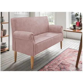 Küchensofa Speisesofa Sofa 2-Sitzer Antoni Stoff flamingo rosa mit Kissen 142 cm