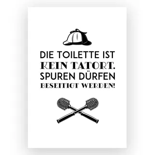 TypeStoff Kunstdruck, Poster mit Spruch - Toilette - Typografie-Bild auf hochwertigem Karton - Plakat, Druck, Print, Wandbild zum Thema Badezimmer - KD-00938-M
