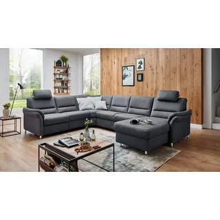 Wohnlandschaft Ecksofa Eckcouch Polsterecke Dakar U Sofa Stoff grau Kaltschaum