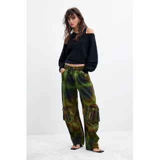 Desigual, Cargo-hose 100% baumwolle m. c. lacroix, Damen, Baumwolle, GrüN, XL, GREEN, XL