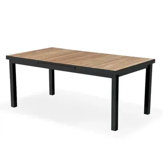 Niehoff Nantes Ausziehtisch 180/240 x 100 x 76 cm Schwarz/Braun/Grau