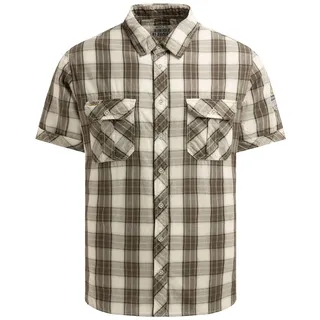 CAMP DAVID Kariertes Kurzarmhemd mit Klappentaschen braun XXXL