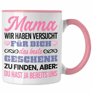 Trendation Tasse Mama Tasse Geschenk zum Muttertag Weihnachten Geburtstag Geschenkidee rosa