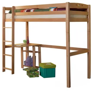 TICAA Hochbett Tolly 90 x 200 cm Buche massiv natur beige
