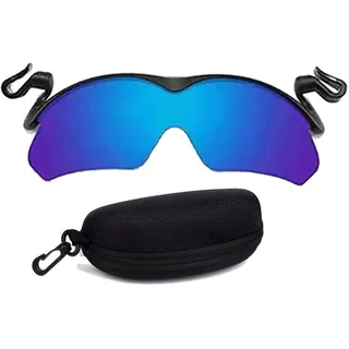 2024 New Polarized Clip Cap Sunglasses, Polarisierte Clip Cap Sonnenbrille, Polarisierte Sonnenbrille Clip, 180° Flip Clip on Sonnenbrille, Fahrradbrillen Sonnenbrille Sport für Herren Damen (Blau)