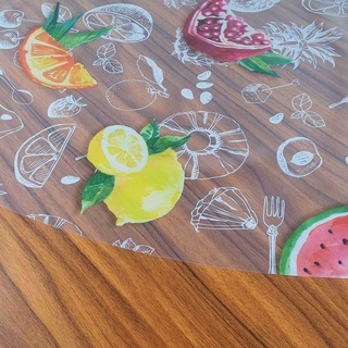 Transparente Folie Tischdecke Tischfolie Schutzfolie mit Muster Tropicas Obst Melone Oval ca. 140 x 240 cm abwaschbar