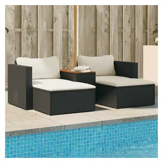 vidaXL Garten-Lounge-Set 5-tlg. schwarz