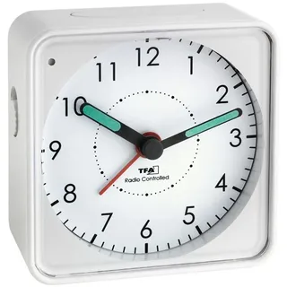 TFA Funk-Wecker Analog weiß