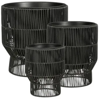 Mica Decorations Blumentopf Mica Decorations Peta Blumentopf – Set von 3 – Schwarz schwarz 36 cm x 37 cm