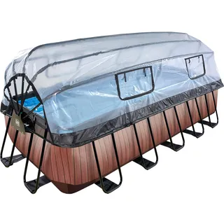 EXIT TOYS Wood Pool 540 x 250 x 122 cm inkl. Sandfilter und Abdeckung