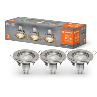 LEDVANCE Einbauleuchte 3er Pack rund gebürstetes Nickel