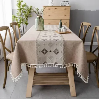 Braun - Rechteckige Anti-tache-decke. Decke Mit Brodée-leinen In C