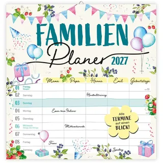 Trötsch Verlag Broschürenkalender Familienplaner 2027 Weiß