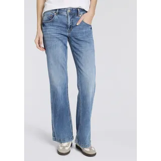 5-Pocket-Jeans HERRLICHER "Edna Denim Light", Damen, Gr. 33, Länge 32, sun faded, Denim/Jeans, Obermaterial: 98% Baumwolle, 2% Elasthan, bootcut fit normal, Jeans 5-Pocket-Jeans, im Flared Fit
