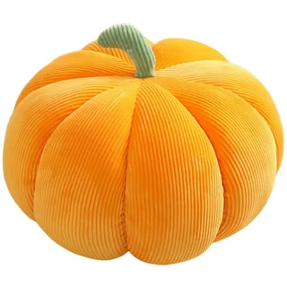 Herfair Kürbis-Überwurfkissen, 3D Plüsch Kürbis Dekokissen Kopfkissen, Halloween Kürbis Deko Kissen, Fotografie, Halloween dekoratives Kissen (gelb,35cm)