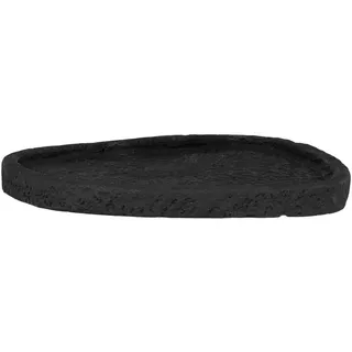 Dekotablett Tray, Schwarz, Stein, Steinoptik, organisch, 26x2x26.5 cm, Dekoration, Dekoartikel, Dekoteller & -tabletts