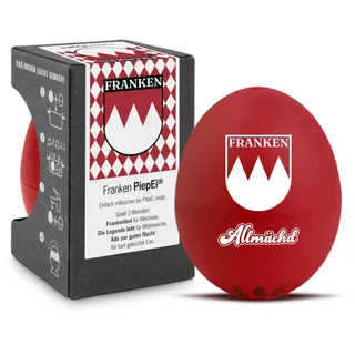 Brainstream Franken PiepEi - Singende Eieruhr zum Mitkochen - Eierkocher für 3 Härtegrade - Allmächd - Lustiges Kochei - Musik Eggtimer